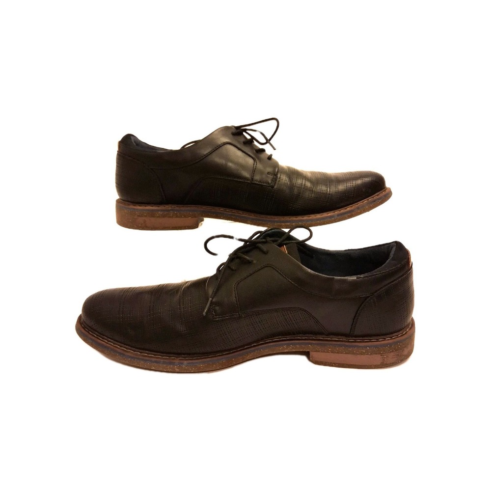 FREEMAN Hayden Dress Shoes Men's Size 12 W Black Leather Lace-Up Oxfords Derby's